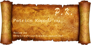 Petrics Koppány névjegykártya
